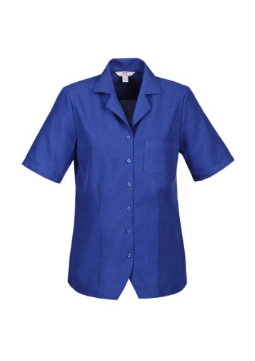 Picture of Biz Collection Ladies Oasis Shirt Action Back Overblouse Short Sleeve 100% breathable comfortcool polyester